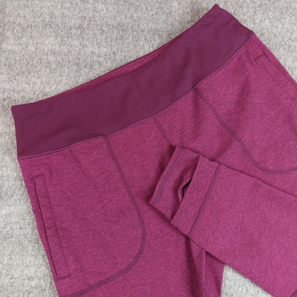 Duluth Trading NoGA Plushcious Leggings Womens L Regular Burgundy High Rise Pant